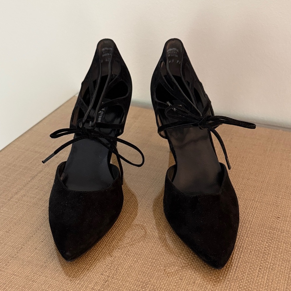 NWOT Paul Green Justine D'Orsay Pumps in Black Suede - Size 8 (UK 5 1/2)